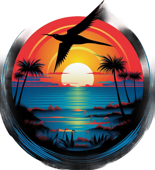 Tropical Sunset - DTF Ready to Press - Heat Press Transfer