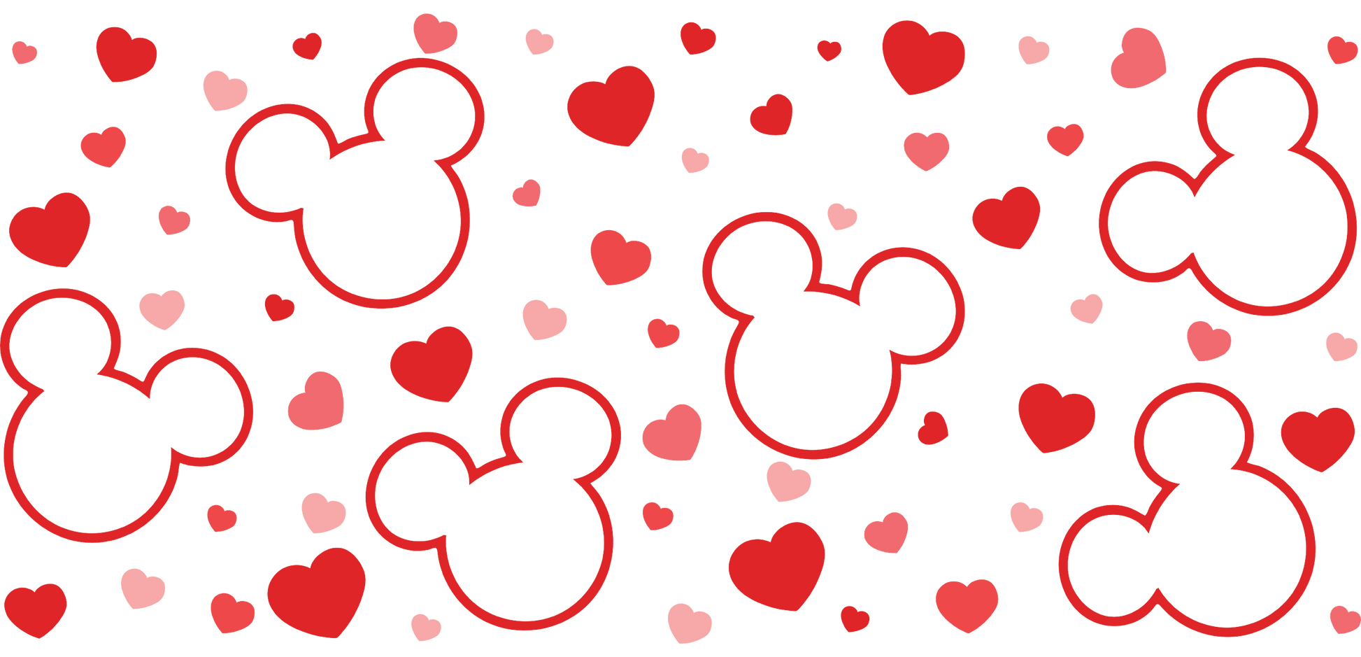 UV DTF 16 Oz Libbey Glass Cup Wrap - Disney Mickey Valentine's Day Magic - Heat Press Transfer
