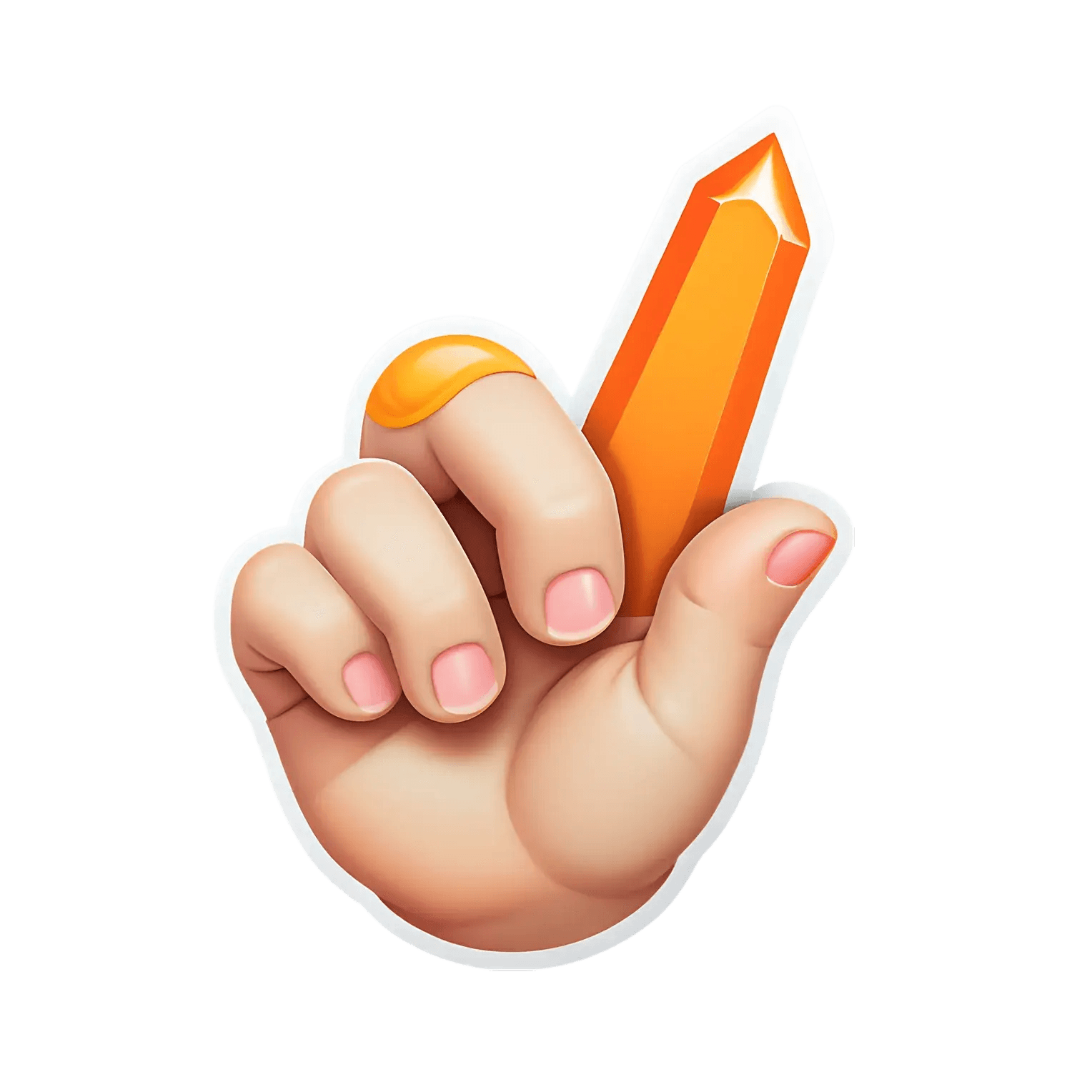 UV DTF Clickable Sticker - Bright Orange Arrow - Heat Press Transfer