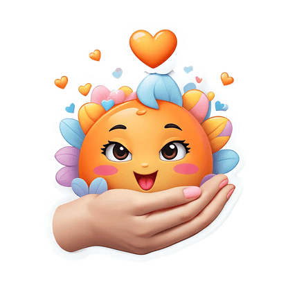 UV DTF Sticker - Love Emoji Design - Heat Press Transfer