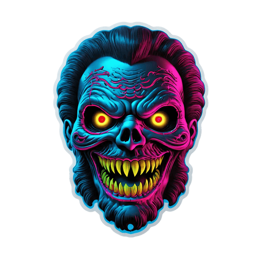 UV DTF Sticker - Neon Skull Design - Heat Press Transfer