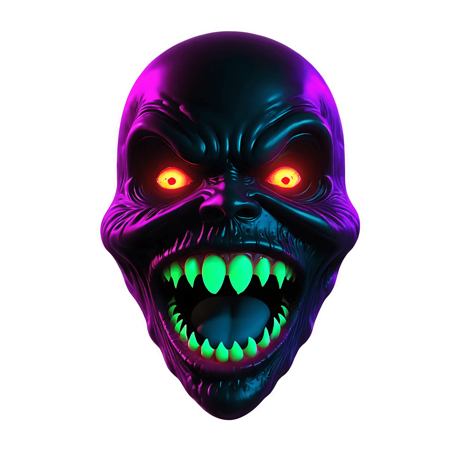 UV Glow Skull - Sticker - Heat Press Transfer