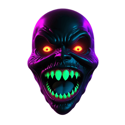 UV Glow Skull - Sticker - Heat Press Transfer