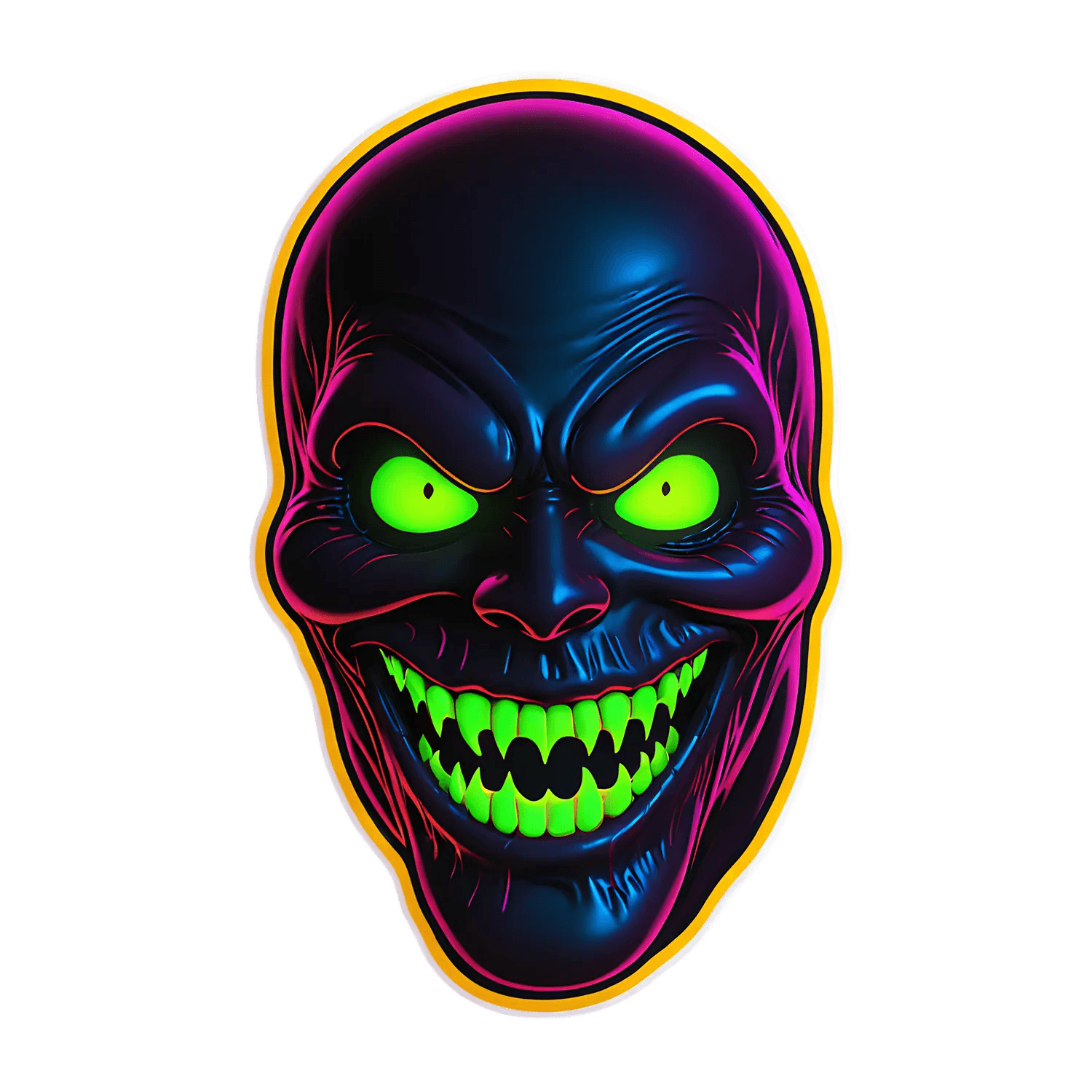 UV Reactive Skull - Sticker - Heat Press Transfer