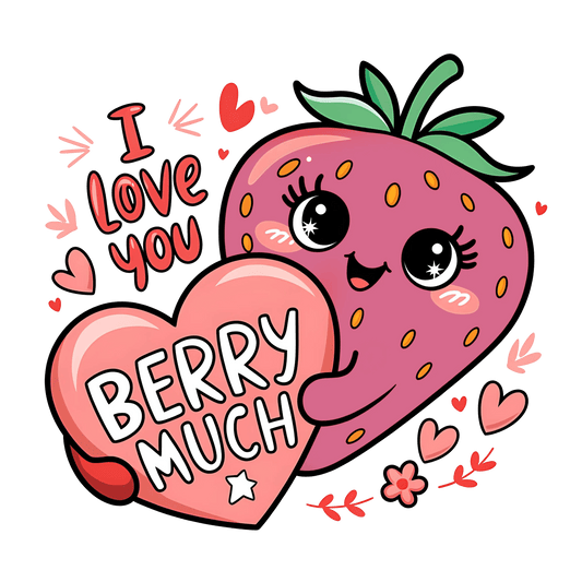 Valentine I Love You Berry Much Design | DTF Center - Heat Press Transfer