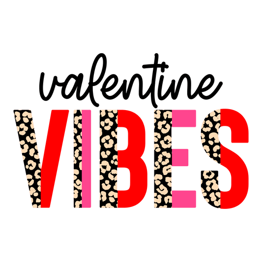 Valentine Vibes Leopard Design - DTF Ready To Press - Heat Press Transfer