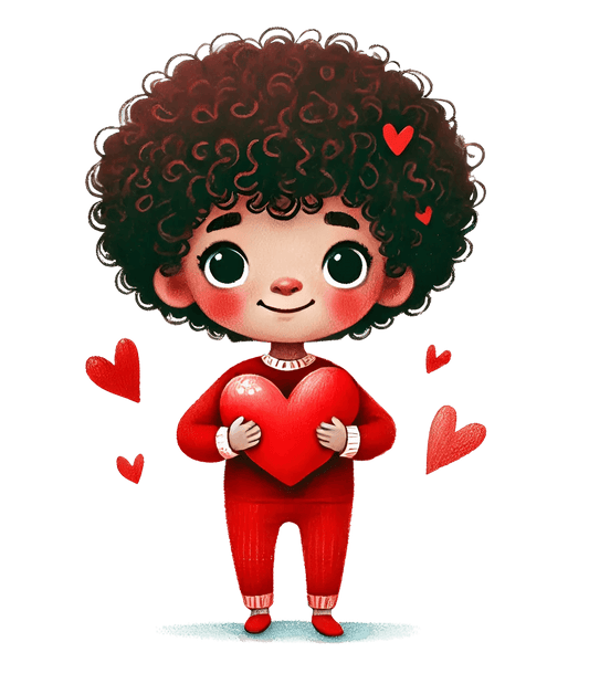 Valentine's Day Boy Holding A Big Heart Design | DTF Center - Heat Press Transfer