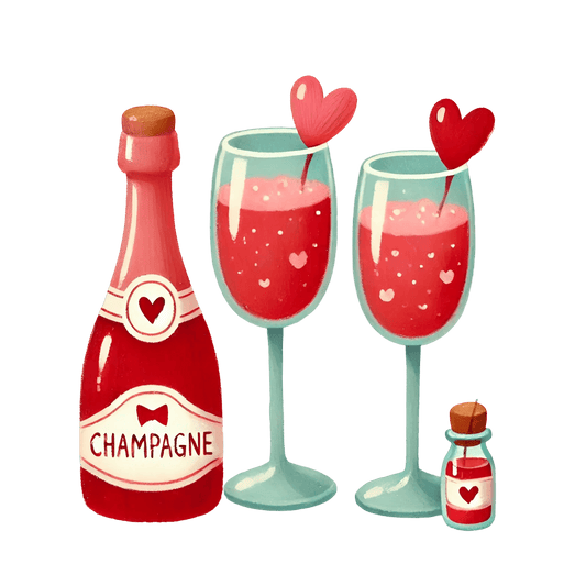 Valentine's Day Champagne Couple Design | DTF Center - Heat Press Transfer