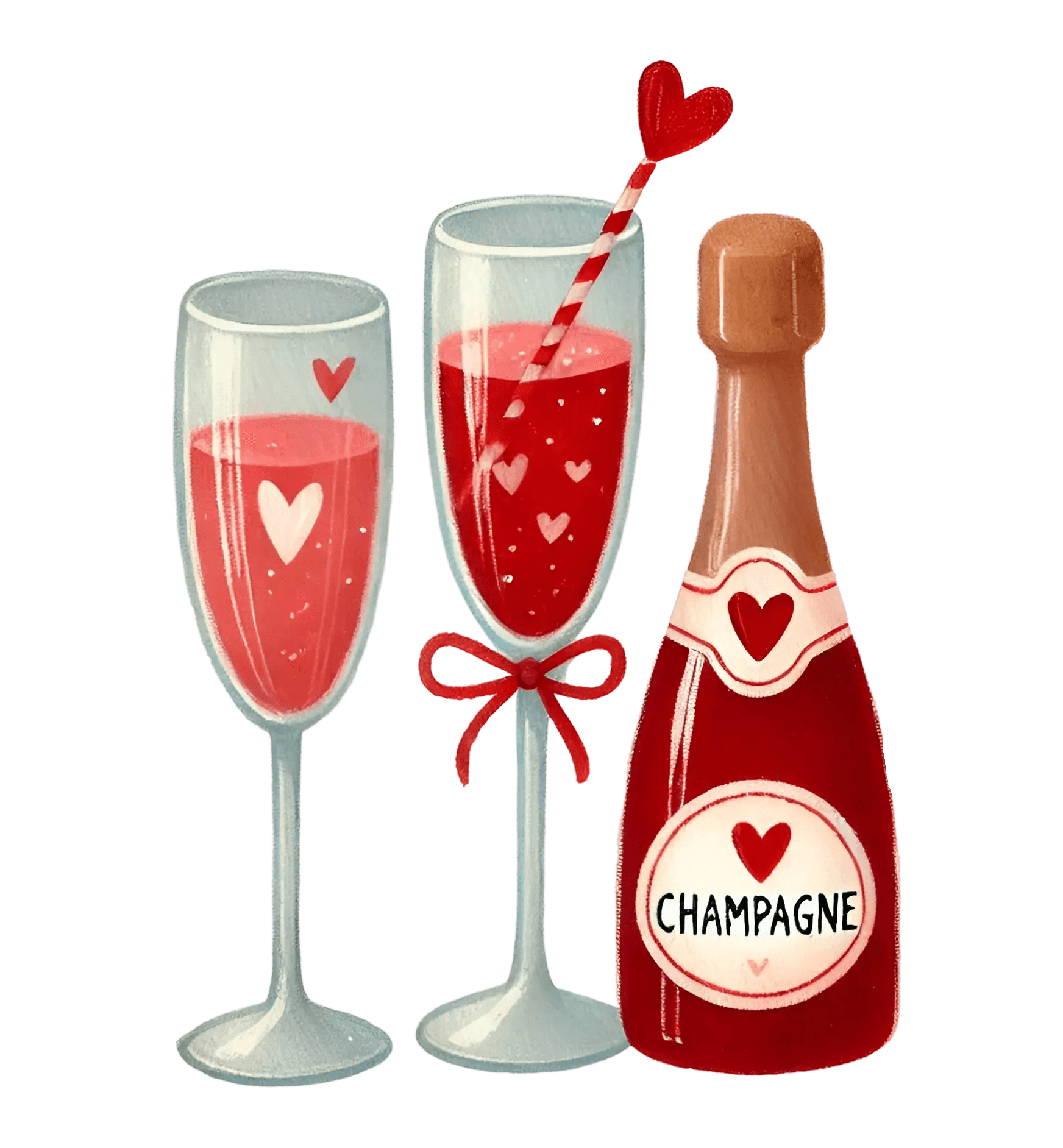 Valentine's Day Champagne Design | DTF Center - Heat Press Transfer