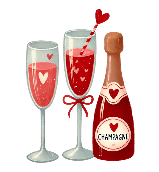 Valentine's Day Champagne Design | DTF Center - Heat Press Transfer