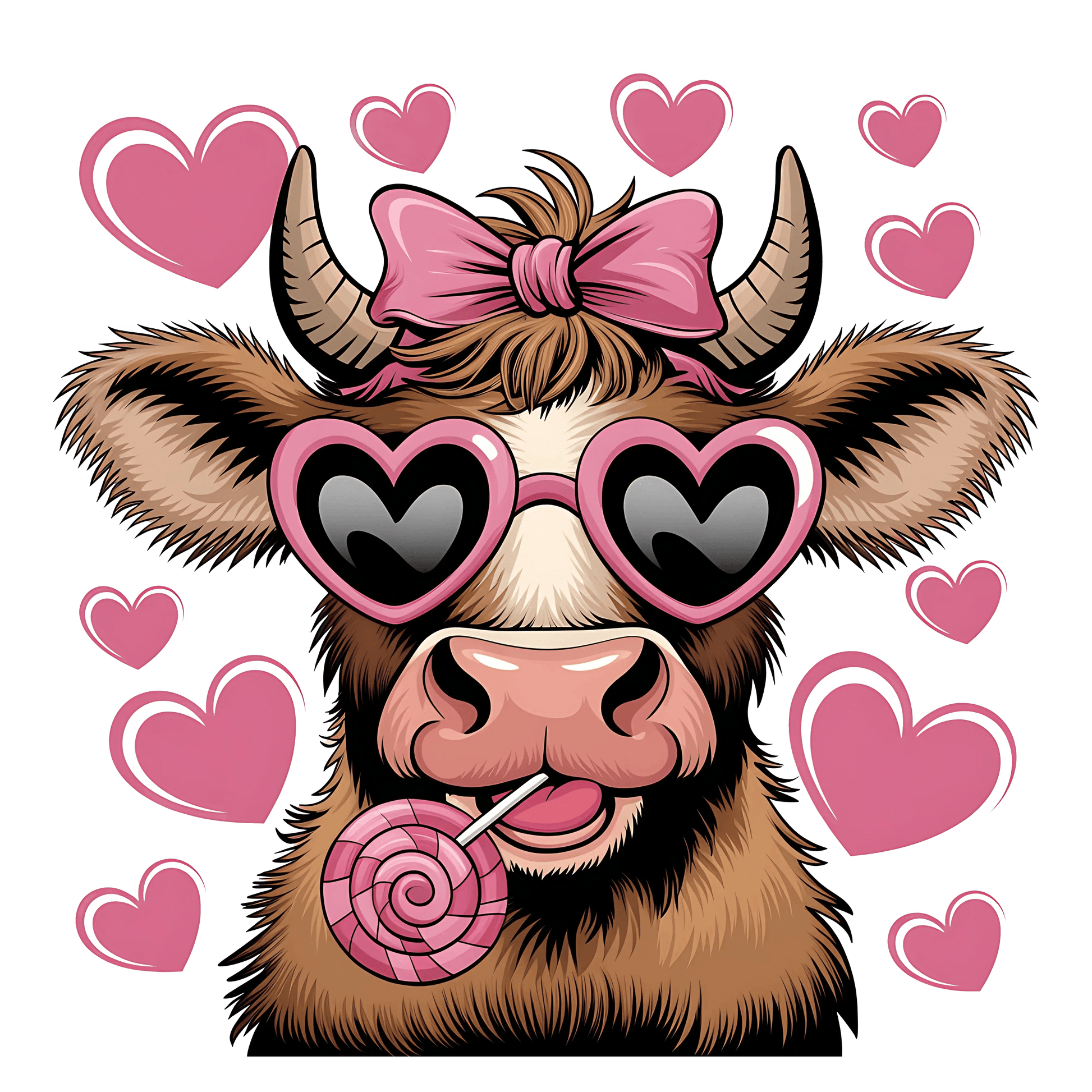 Valentine's Day Cow Design | DTF Center - Heat Press Transfer