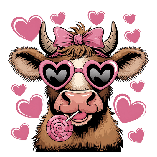 Valentine's Day Cow Design | DTF Center - Heat Press Transfer