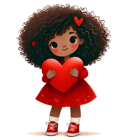 Valentine's Day Girl Holding A Big Heart Design | DTF Center - Heat Press Transfer