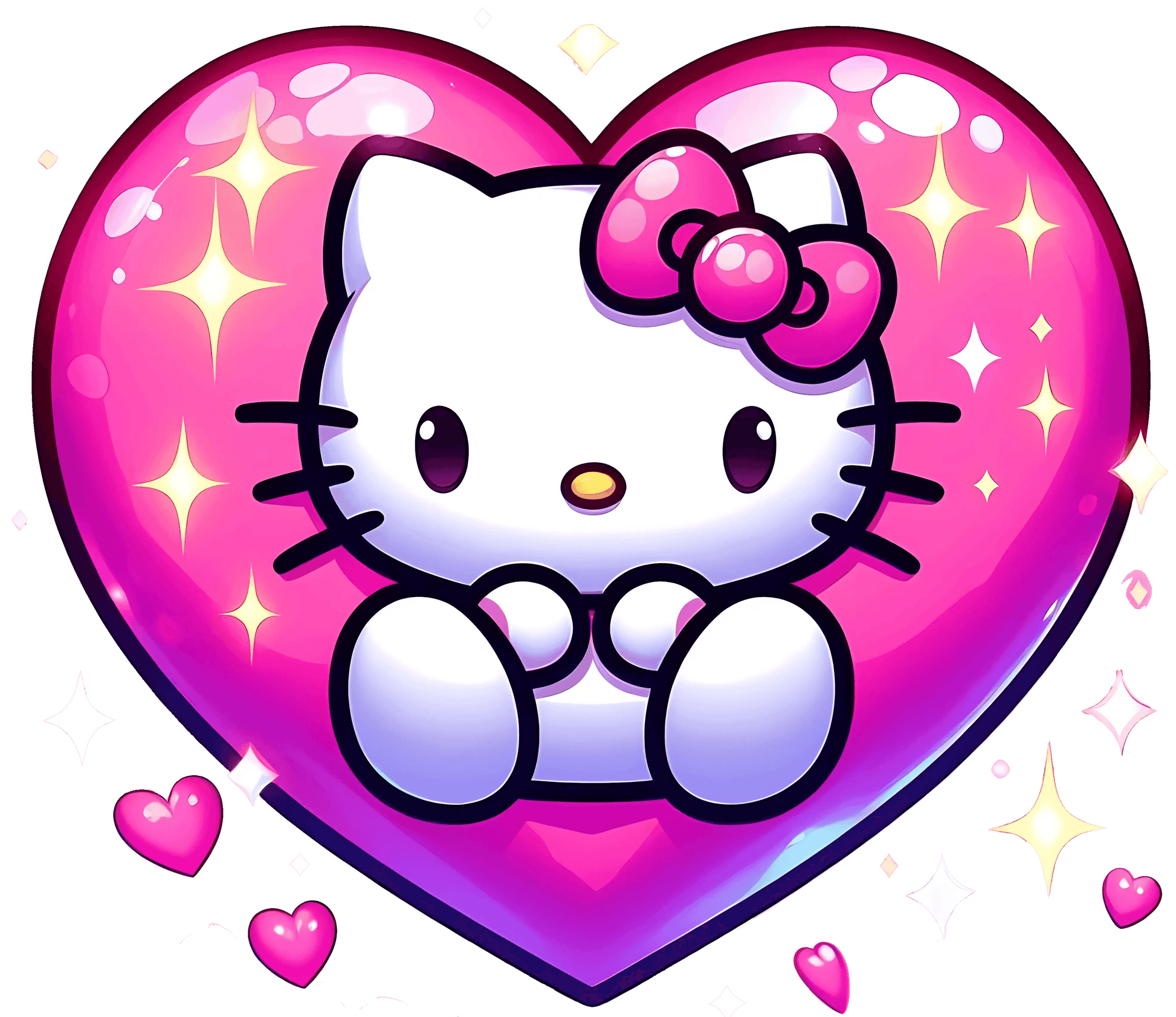 Valentine's Day Hello Kitty Design - DTF Ready To Press - Heat Press Transfer