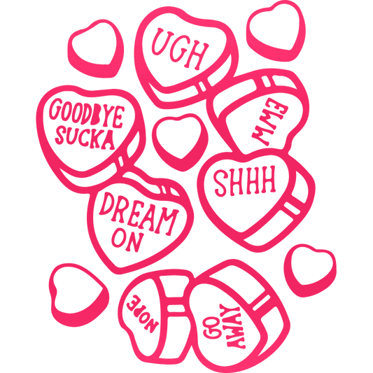 Valentine's Day Love Candy Design - DTF Ready To Press - Heat Press Transfer
