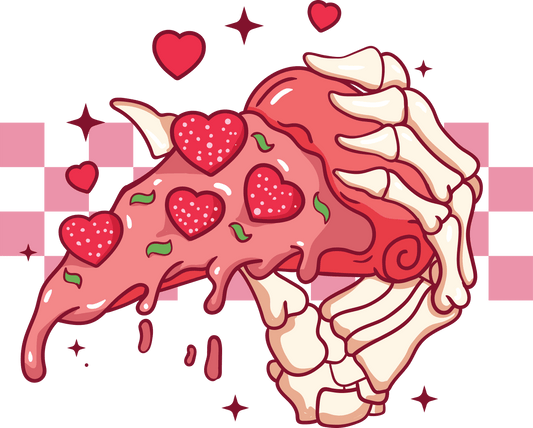 Valentine's Day Pizza Lover Design - DTF Ready To Press - Heat Press Transfer