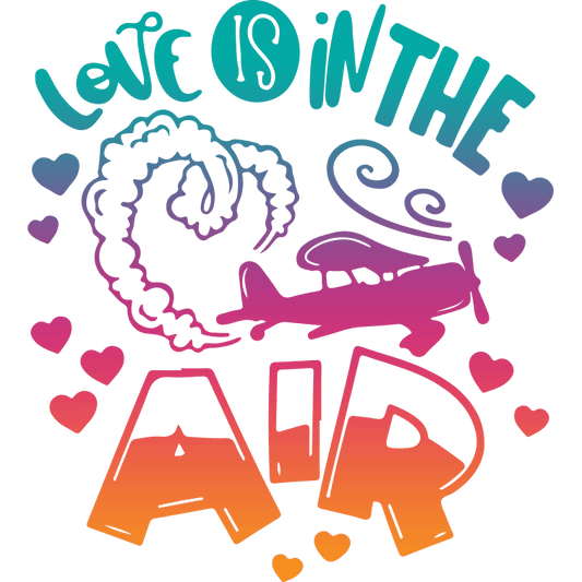 Valentine's Day Plane Design - DTF Ready To Press - Heat Press Transfer