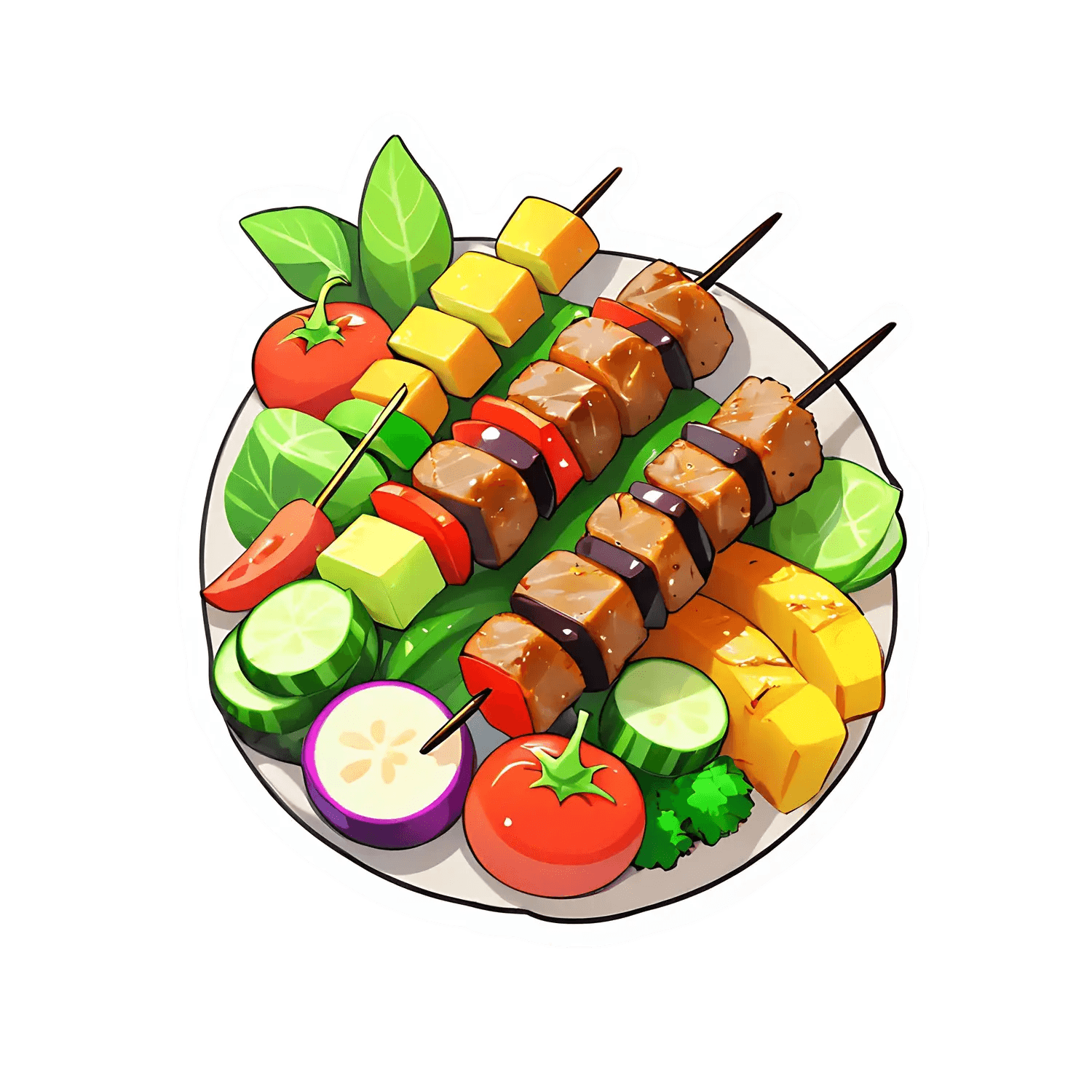 Vegan BBQ Feast - Sticker - Heat Press Transfer