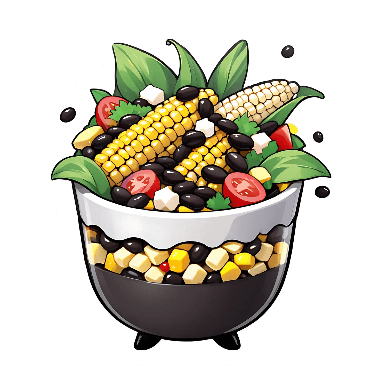 Vegan Bowl Salad Sticker - Fresh and Healthy - Heat Press Transfer