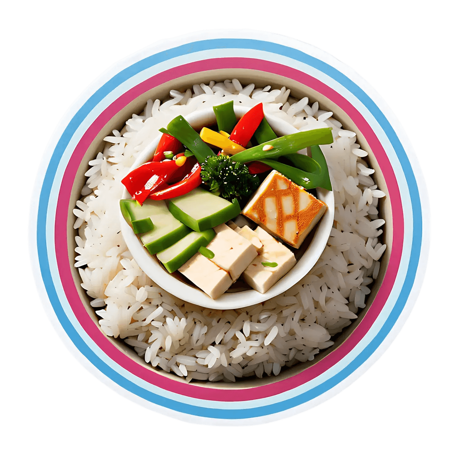 Vegan Meal Sticker - Bright and Colorful - Heat Press Transfer