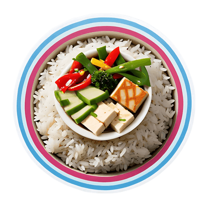 Vegan Meal Sticker - Bright and Colorful - Heat Press Transfer