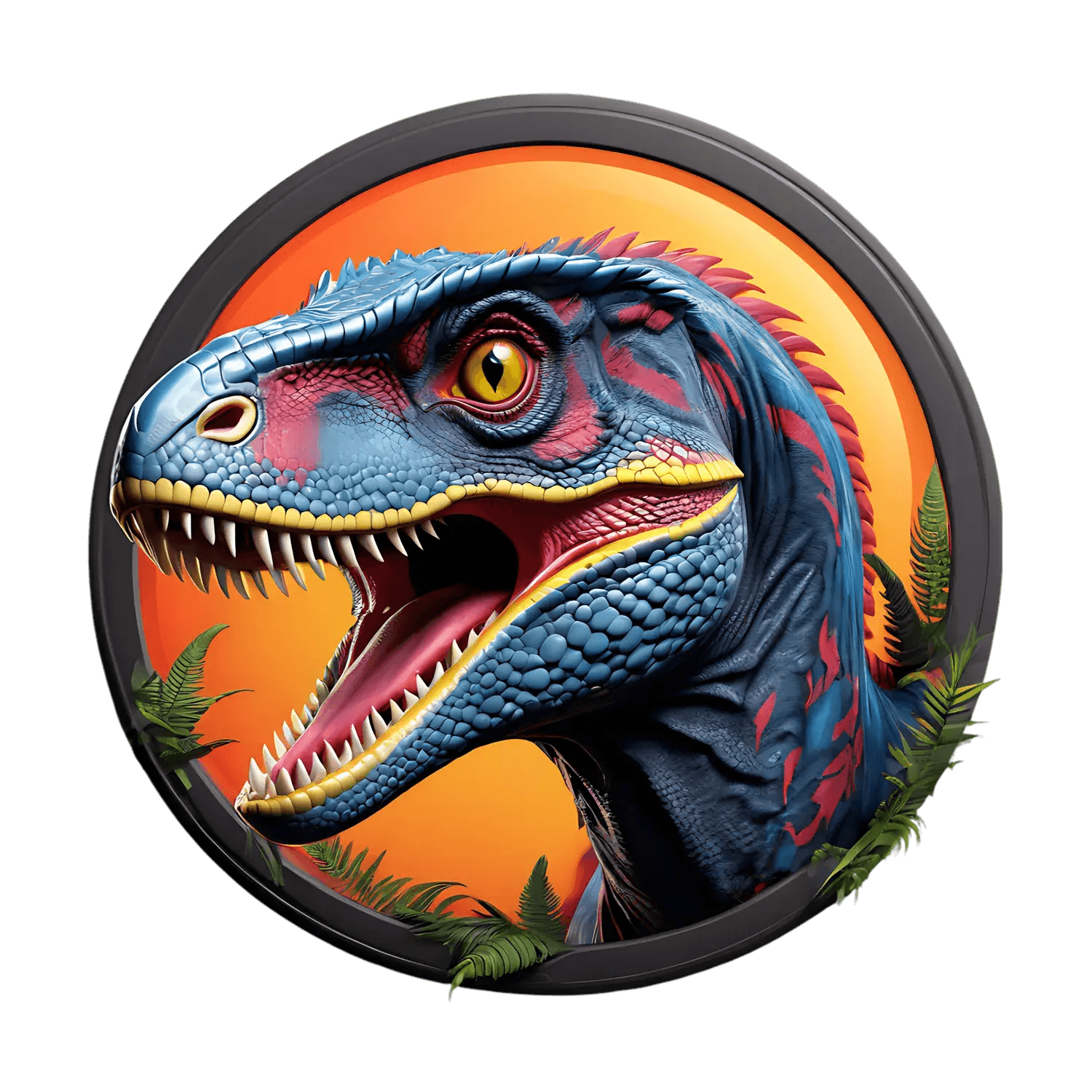 Velociraptor Dinosaur Sticker - Vivid Colors - Heat Press Transfer