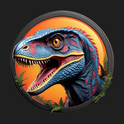Velociraptor Dinosaur Sticker - Vivid Colors - Heat Press Transfer