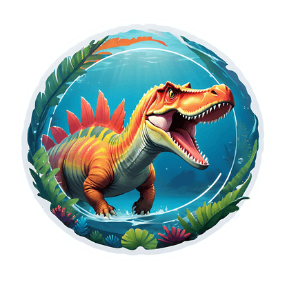 Vibrant Dinosaur Sticker - Colorful T-Rex Design - Heat Press Transfer