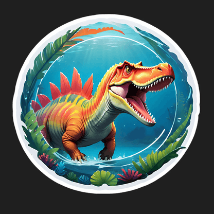 Vibrant Dinosaur Sticker - Colorful T-Rex Design - Heat Press Transfer