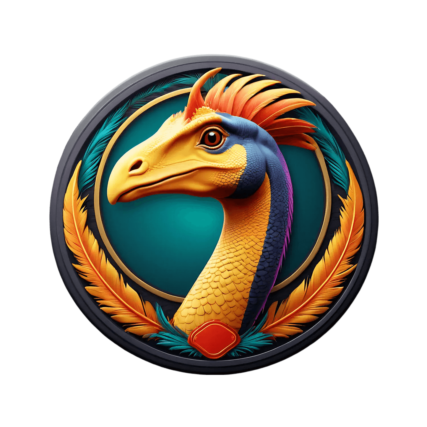 Vibrant Dinosaur Sticker - Colorful UV Design - Heat Press Transfer