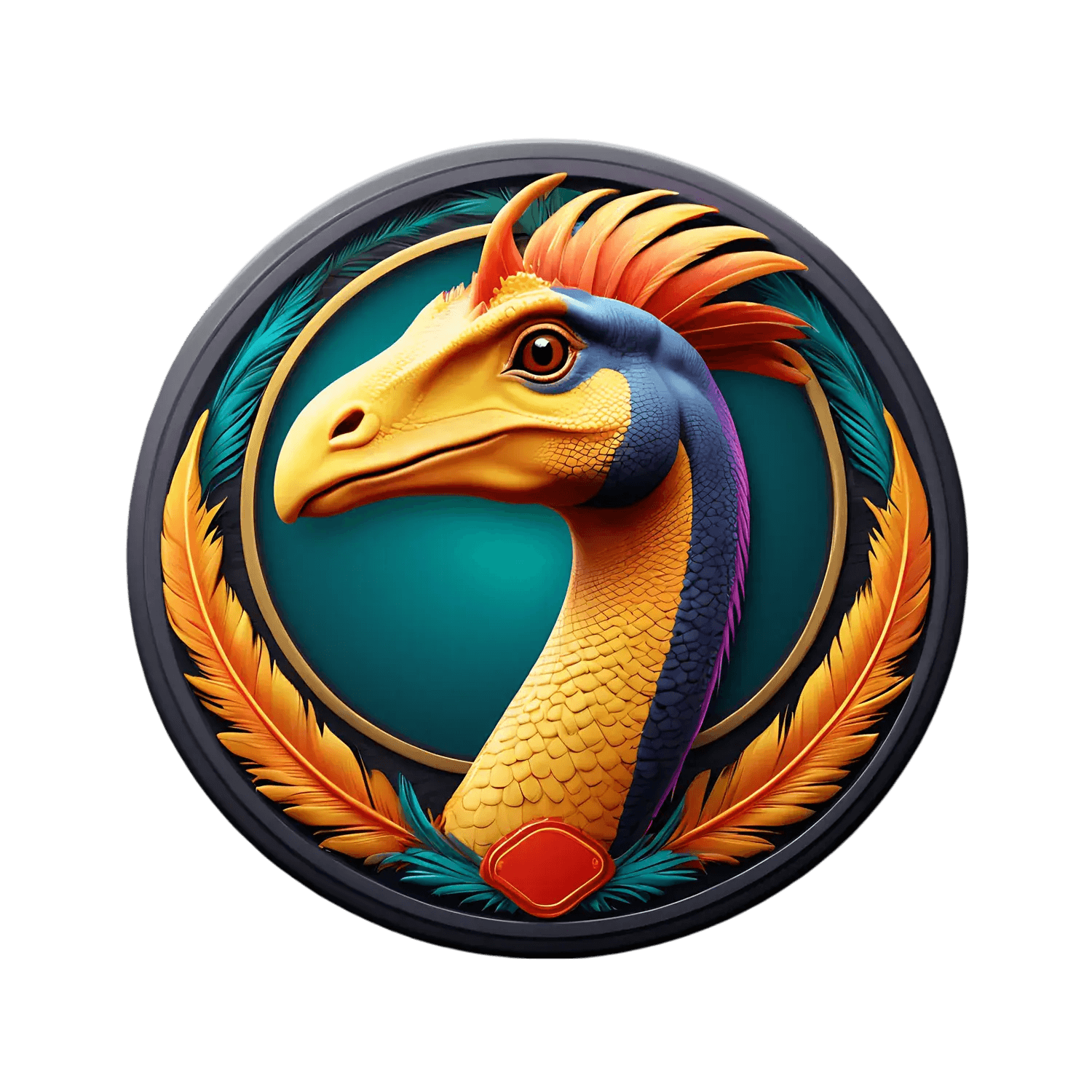 Vibrant Dinosaur Sticker - Colorful UV Design - Heat Press Transfer