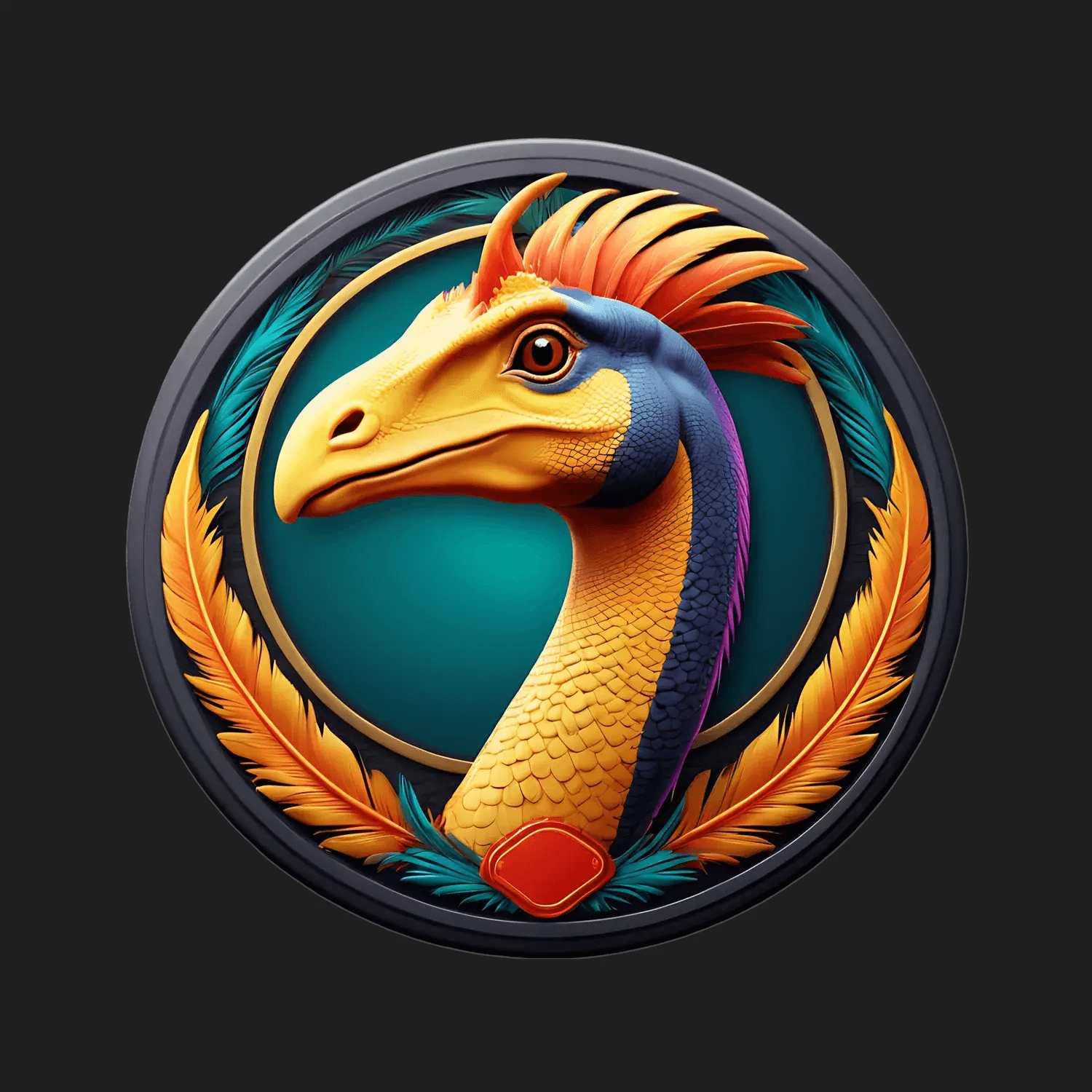 Vibrant Dinosaur Sticker - Colorful UV Design - Heat Press Transfer