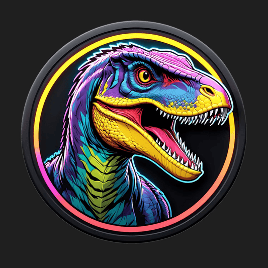 Vibrant Raptor - Colorful Dinosaur Sticker - Heat Press Transfer
