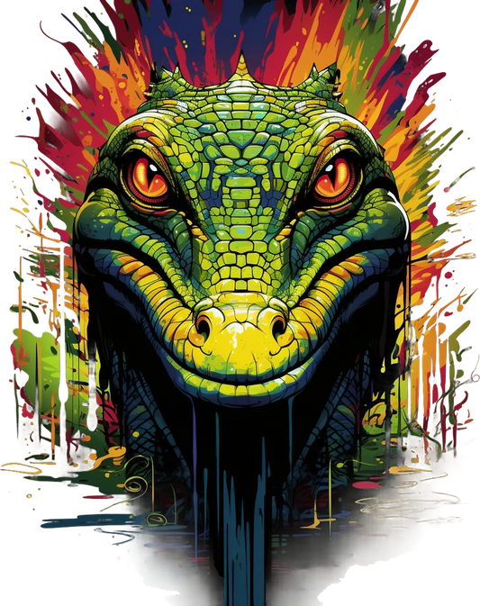 Vibrant Alligator Graphic - DTF Ready to Press - Heat Press Transfer