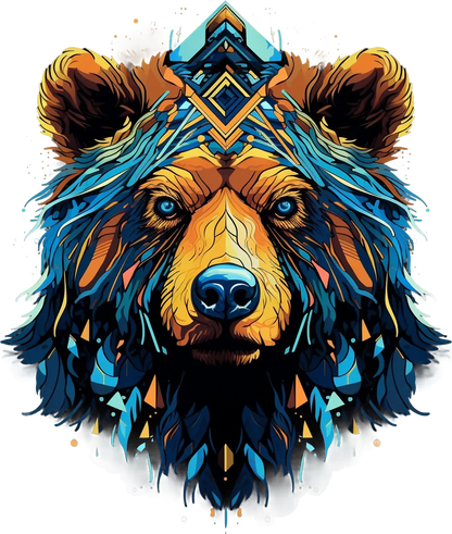 Vibrant Bear Art - DTF Ready to Press - Heat Press Transfer