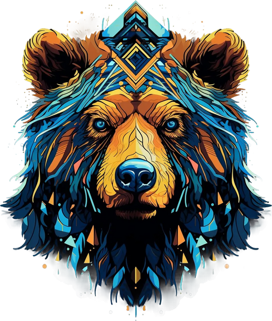 Vibrant Bear Art - DTF Ready to Press - Heat Press Transfer