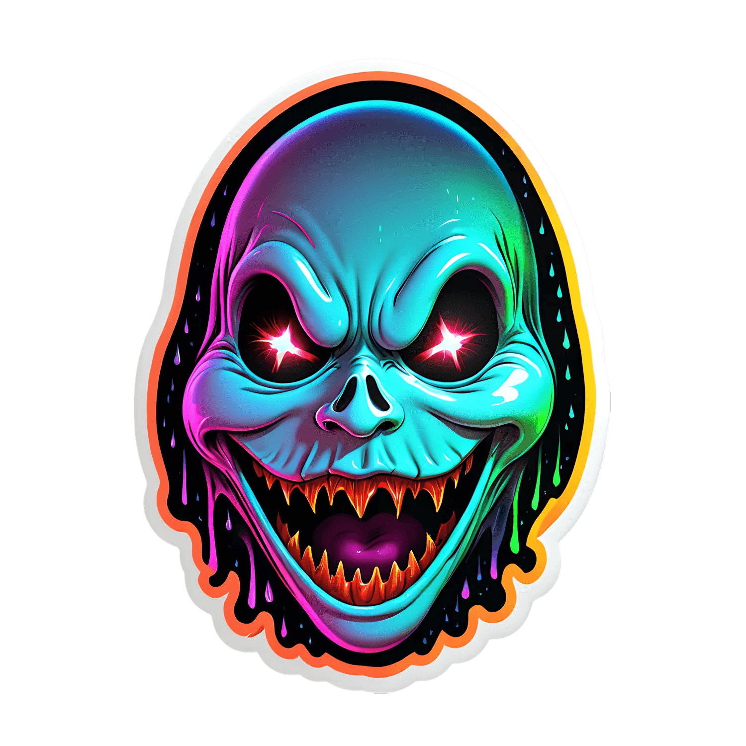 Vibrant Skull Sticker - UV DTF - Heat Press Transfer