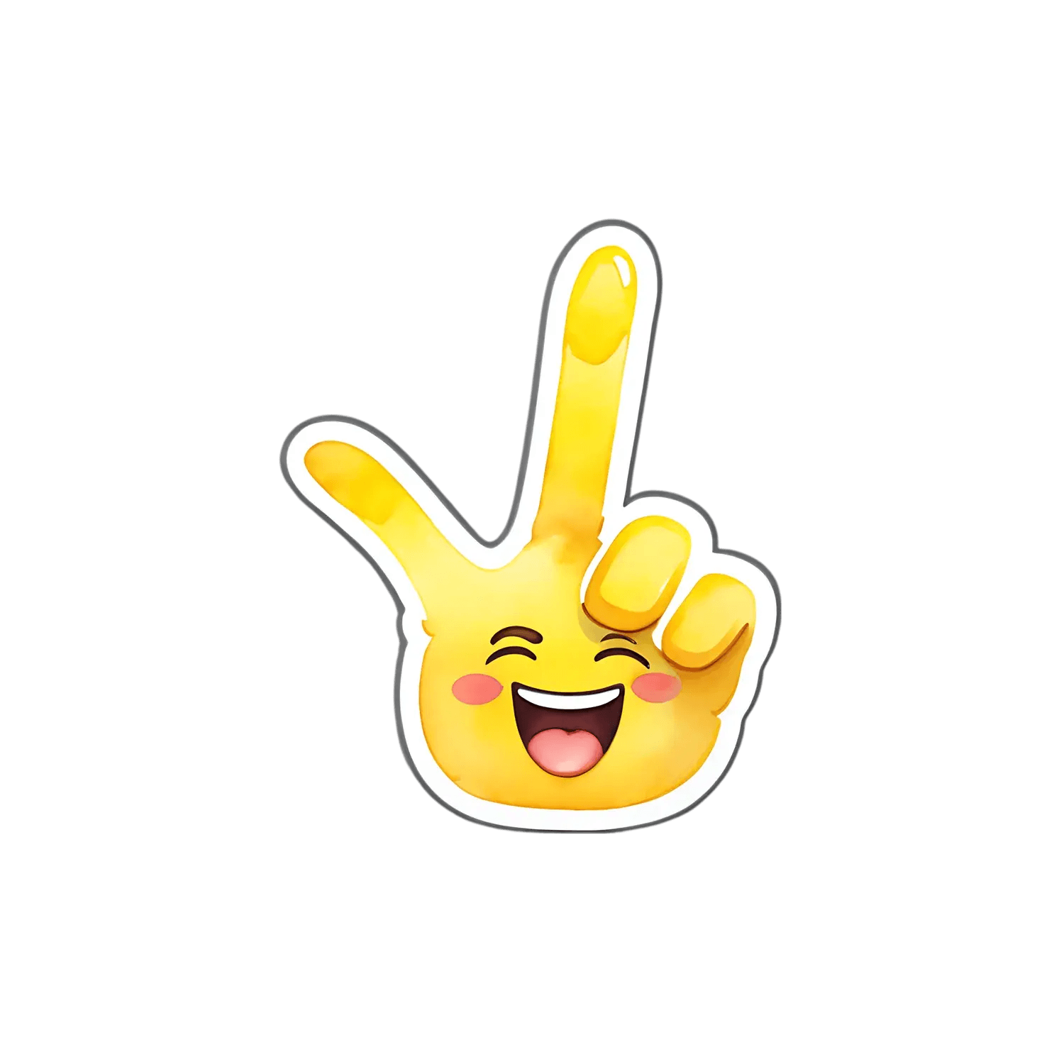 Victory Sign Emoji Sticker - UV Durable - Heat Press Transfer