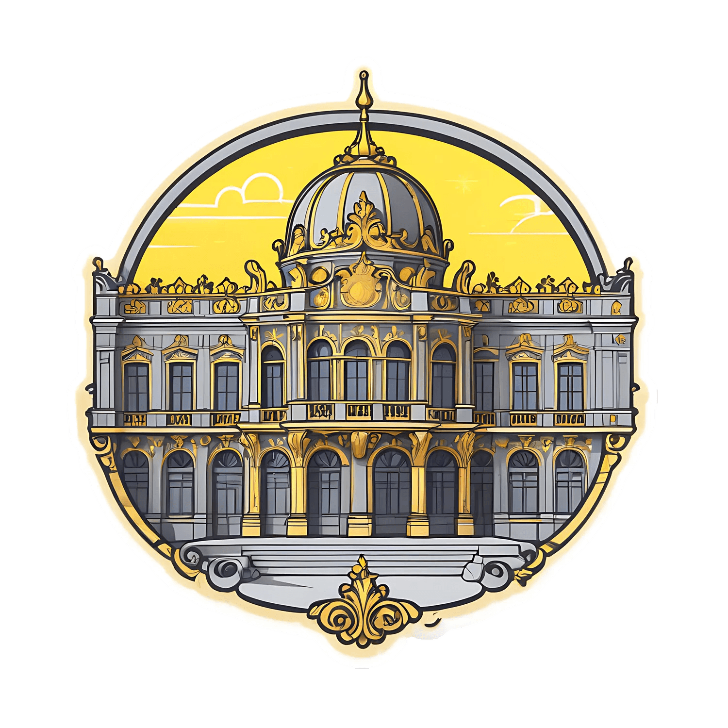 Vintage Architecture - Elegant Sticker - Heat Press Transfer