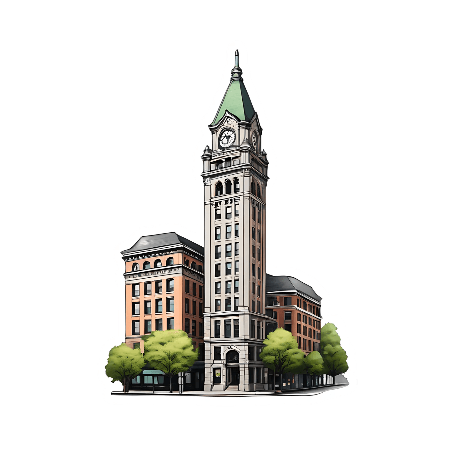 Vintage Clock Tower - Sticker - Heat Press Transfer