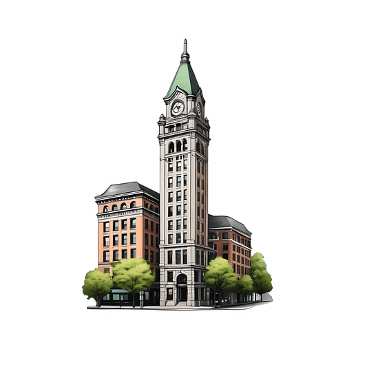 Vintage Clock Tower - Sticker - Heat Press Transfer
