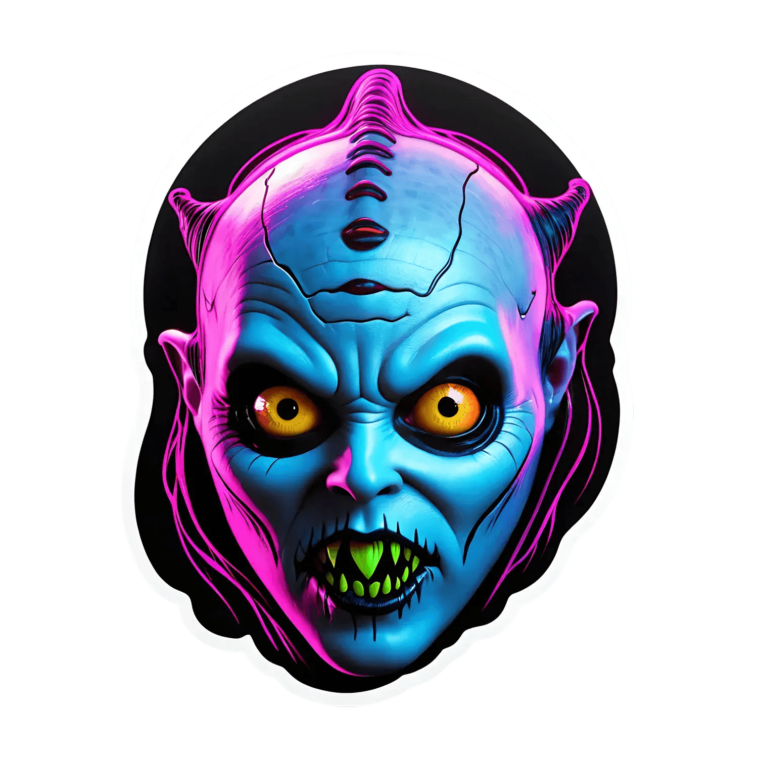 Vivid Zombie Sticker - Colorful Monster Decal - Heat Press Transfer