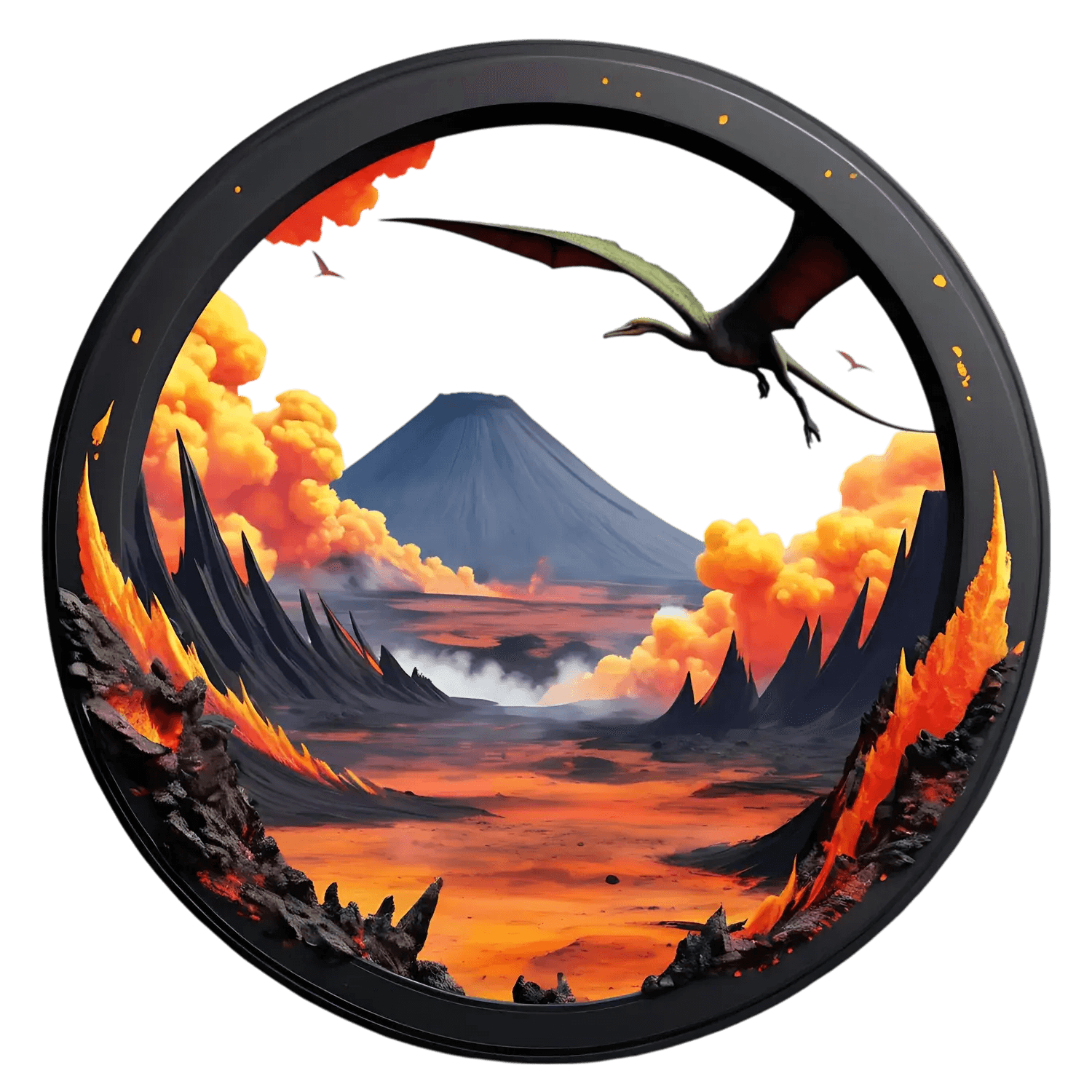 Volcanic Dragon Flight - UV DTF Sticker - Heat Press Transfer