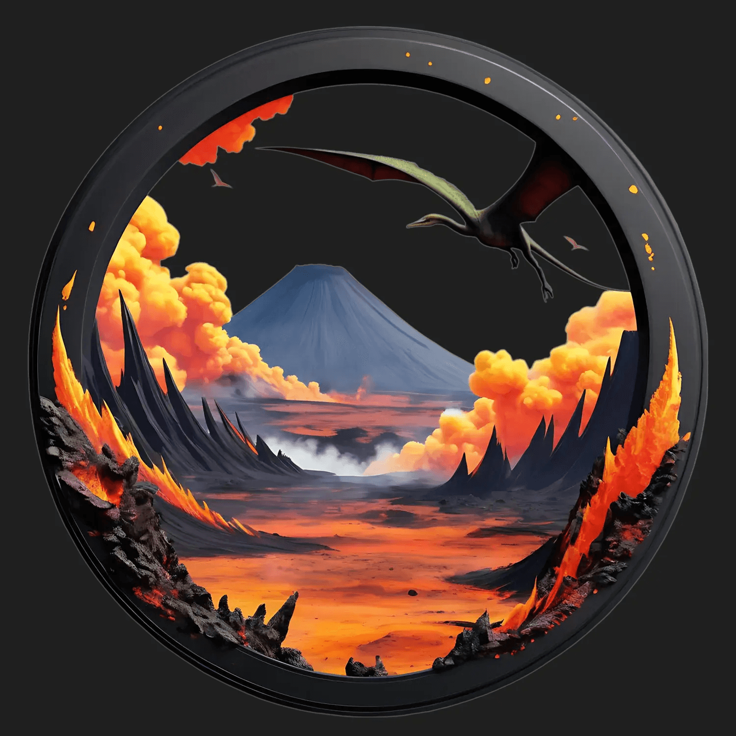 Volcanic Dragon Flight - UV DTF Sticker - Heat Press Transfer
