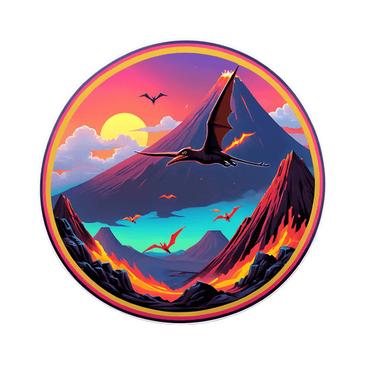 Volcanic Sunset - Pterosaur Sticker - Heat Press Transfer