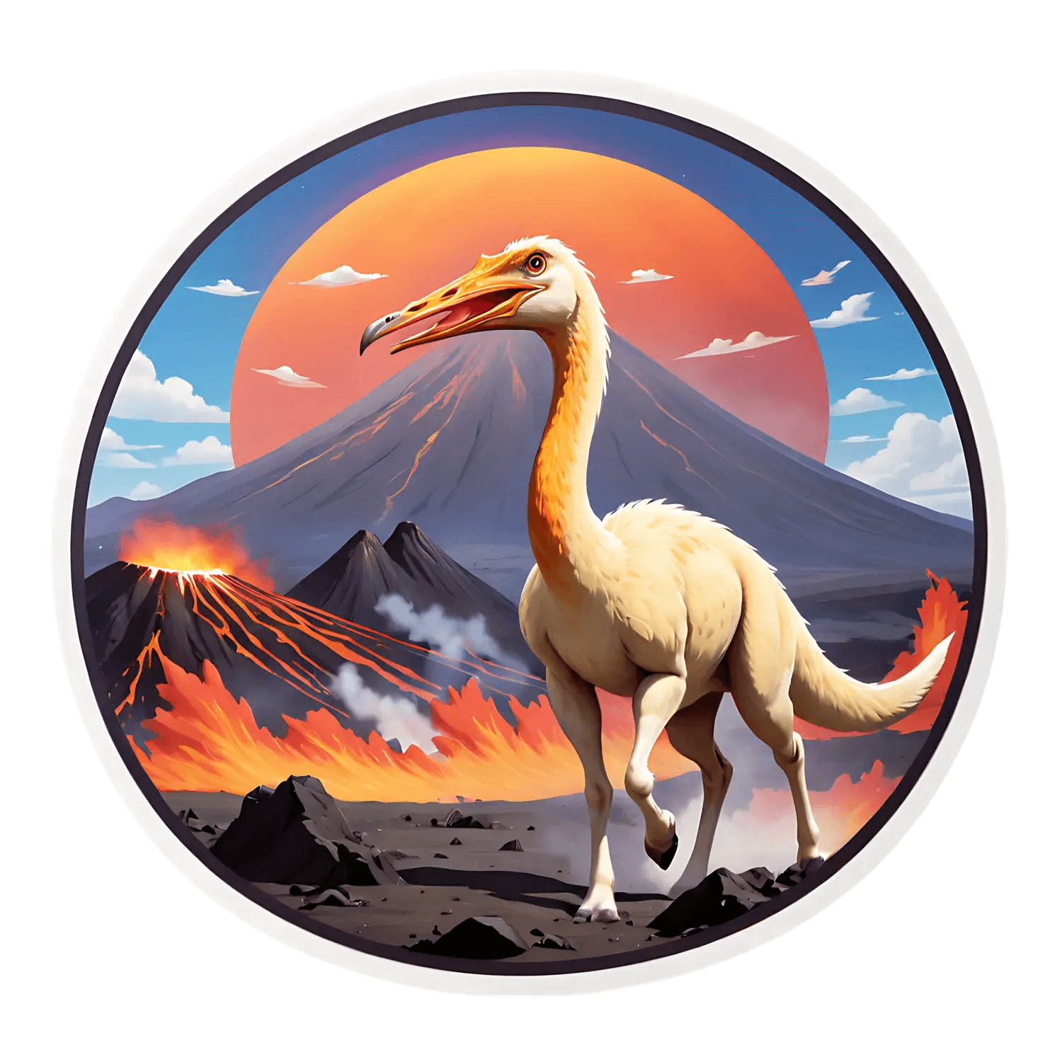Volcano Ostrich - Dynamic Sticker - Heat Press Transfer