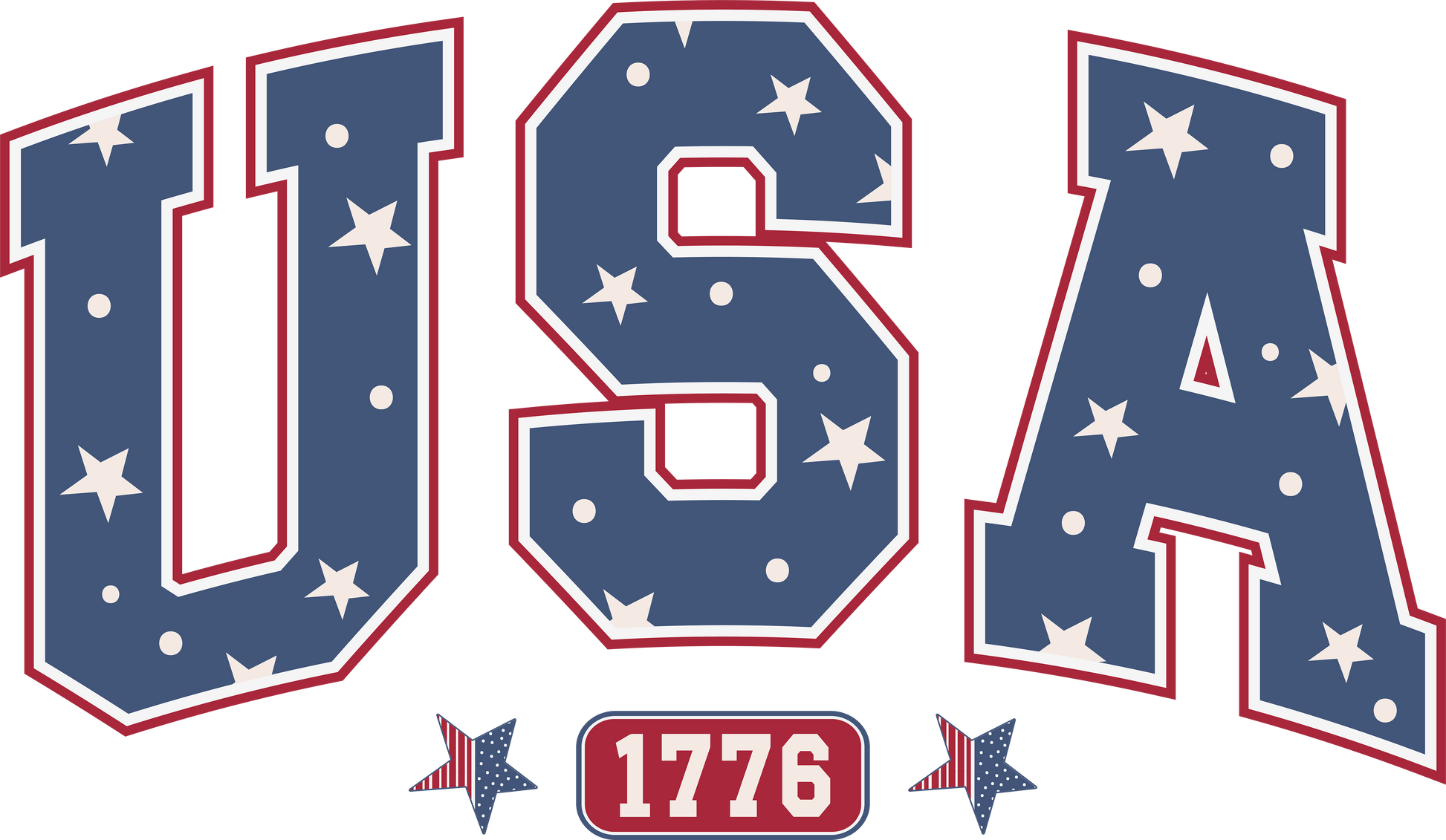 USA 1776 DTF Design - Ready to Press V2 | Heat Press Transfer - Heat Press Transfer