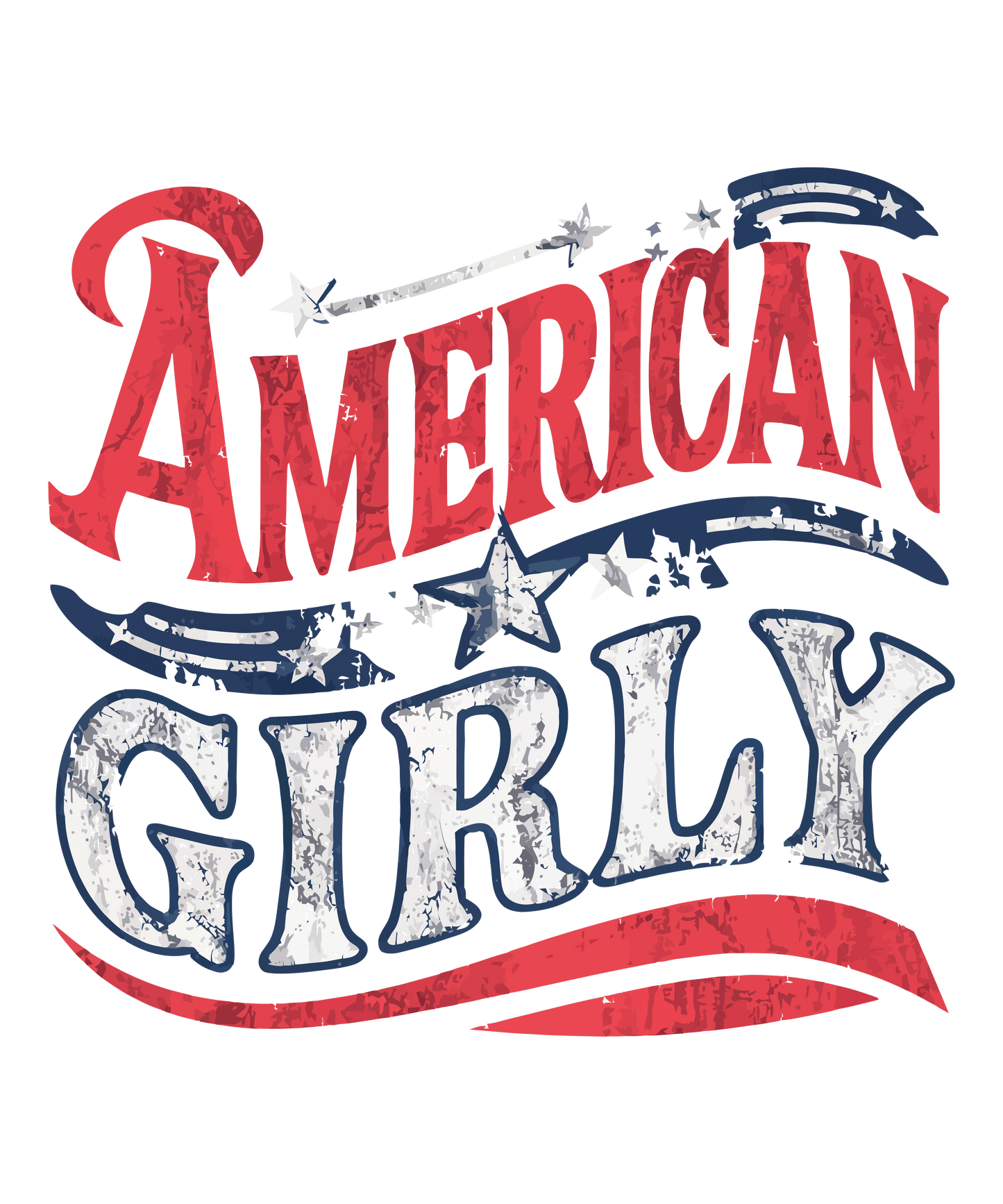 American Girly Design DTF - Ready to Press | Heat Press Transfer - Heat Press Transfer