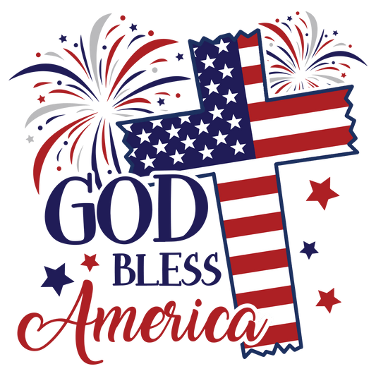 God Bless America Design DTF-Ready Press (V4) | Heat Press Transfer - Heat Press Transfer