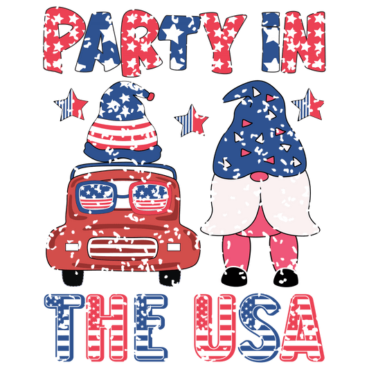 Party in the USA DTF Design - Ready to Press V6 | Heat Press Transfer - Heat Press Transfer